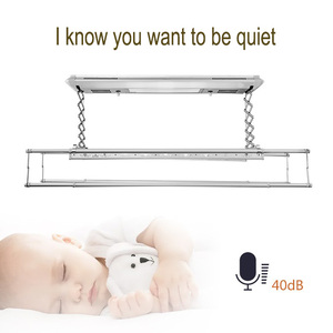 Tendedero de ropa eléctrico montado en el techo con luz UV Cuerpo de aluminio completo 38kg Capacidad ajustable - Product Image 4