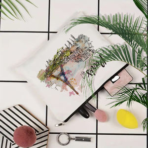 1 pc <span class=keywords><strong>Paris</strong></span> Souvenirs voyage motif personnalisé trousse de maquillage voyage toilette sac de rangement pochette cosmétique enterrement de vie de jeune fille cadeau - Product Image 4