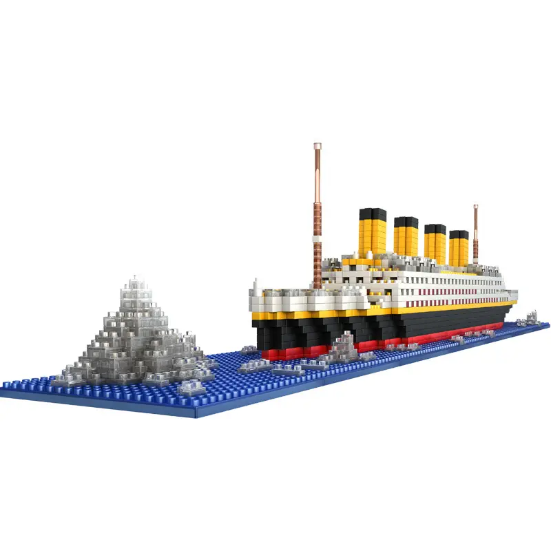 Wholesale Products Kids Plastic Blocking Building Block Toys DIY Educational Toy Titanic Ship Bricks