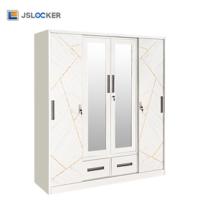 Jslicker OEM/ODM Nhà Cung Cấp In Tủ Quần Áo Với Gương Thép Phòng Ngủ Kim Loại Tủ Quần Áo Với Cửa Trượt Và Ngăn Kéo - Product Image 2