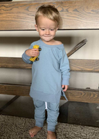 Vente flash - Ensemble de vêtements de détente pour enfants unisexe en coton et élasthanne, t-shirt à manches longues et pantalon, ensemble de 2 pièces pour la maison
