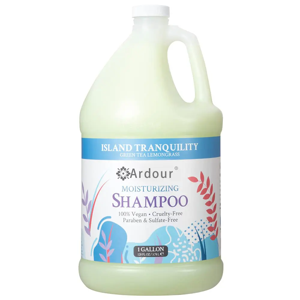 すべての髪のタイプに対応する保湿シャンプー、島の静けさ、緑茶レモングラスの香り、1ガロン (128液量オンス) 詰め替え