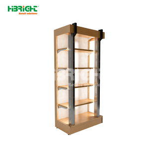 Soporte de exhibición de vino de un solo lado para supermercado, estante metálico comercial para bebidas y vino con tiras de luz LED, Material de acero - Product Image 2