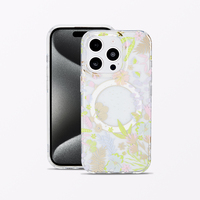 Nouvelle couverture mobile transparente antichoc charge sans fil fleur magnétique IMD étui de téléphone pour iPhone 17 16 15 14 13 12 Pro Max Plus Air