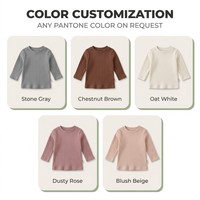 Haut de sous-vêtement à manches longues pour bébé en coton et élasthanne, T-shirt intérieur pour enfants 80-140cm, Printemps Automne, Doux et extensible, Vente en gros, Personnalisable