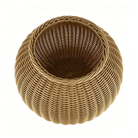 Panier de rangement pratique en plastique PP tressé imitation rotin, écologique, fait main, multi-usages pour salon, cuisine, chambre, coiffeuse