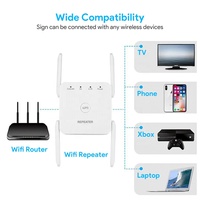 EDUP EP-AC2933S 1200 Mbps Répéteur WiFi sans Fil à Longue Portée Double Bande 5 GHz avec Antenne et Extension LAN