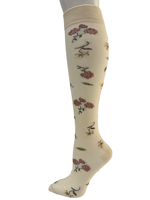 Chaussettes de sport en nylon de haute qualité, personnalisables, à imprimé floral, avec compression antidérapante du mollet