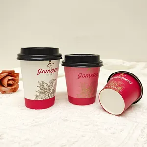 制造商可堆肥的takeway定制热咖啡一次性生物降解纸杯7盎司