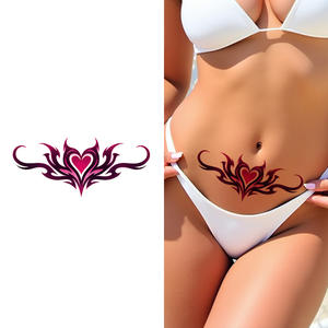 Colorido pareja tatuajes temporales pegatina corazón Sexy Succubus tatuaje impermeable adecuado para Abdomen, espalda baja y <span class=keywords><strong>pecho</strong></span> - Product Image 1