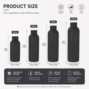 Botella de Agua Deportiva de Viaje de 500 ml (17 oz), de Doble Pared, Aislada al Vacío, con Logotipo Personalizado, de Acero Inoxidable, con Recubrimiento de Goma, para Regalo Promocional - Product Image 2