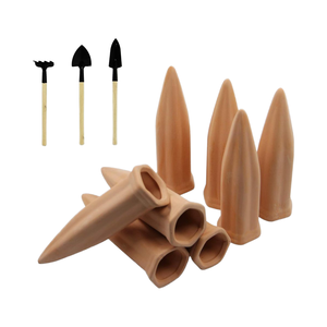 Púas de Metal Marrón con <span class=keywords><strong>Autorriego</strong></span>, 8 Piezas, Dispositivos de Riego <span class=keywords><strong>para</strong></span> Plantas de Interior/Exterior, Riego Automático <span class=keywords><strong>para</strong></span> <span class=keywords><strong>Vacaciones</strong></span> - Product Image 1