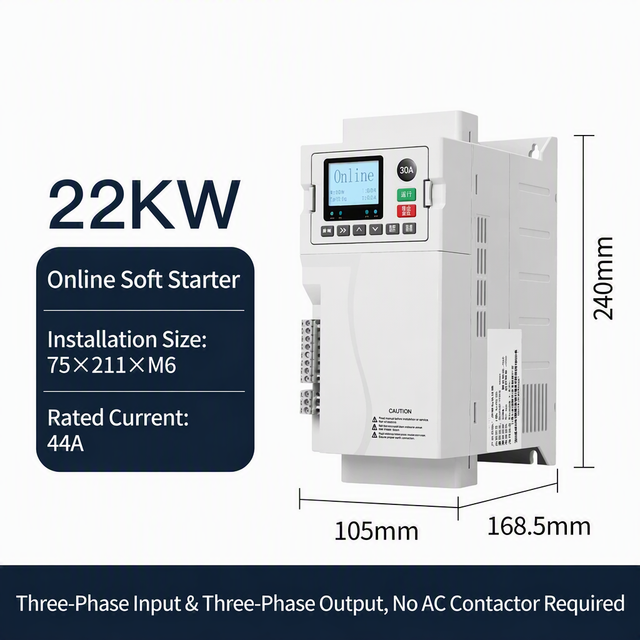 New Arrival Three Phase 22KW Motor Soft Starter with LCD Display for Factory Automation