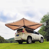 Tente de toit indépendante EM 600D Oxford avec éclairage LED, fermeture éclair de type D, imperméable, pare-soleil à 270/360 degrés, adaptée aux véhicules 4x4