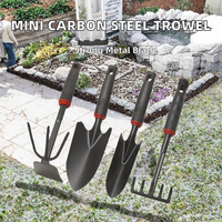 Set di Attrezzi da Giardino in Acciaio al Carbonio: Paletta, Mini Pala, Coltivatore e Forca per Piantare, Diserbare e Scavare