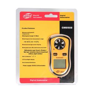 Anemómetro Digital de Mano GM8908 y Medidor de Temperatura con Pantalla Retroiluminada, Indicador de Frío del Viento, Escala de <span class=keywords><strong>Beaufort</strong></span> - Product Image 3