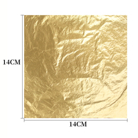 Prix d'usine 14*14cm 89 # Feuilles d'or imitation 2.0 pour la décoration des objets artisanaux bouddhistes et des temples, couleur or 2.0, papier décoratif en feuille d'or