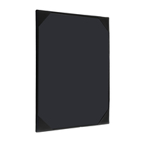 Logotipo personalizado de lujo de cuero A4 Hotel restaurante Wine Bar Food Black Menu Book Covers Holder con Esquina de PVC