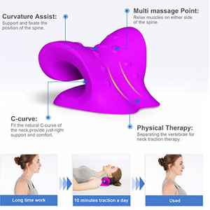 Cervical <b>Pillow</b> PU Foam <b>Blue</b> Neck Support Massage <b>Pillow</b> for Neck Relief - Product Image 4