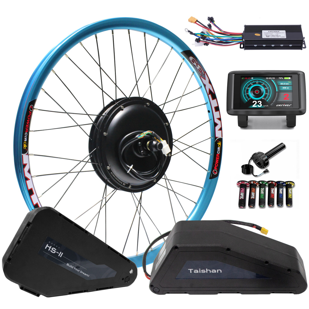 VINGVO Kit de conversion pour vélo électrique Moteur de brosse électrique 48V 2000W avec kit de