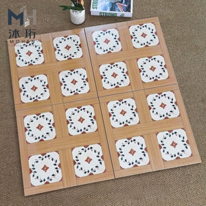 Gạch lát nền hình vuông men sứ đen vàng mờ, họa tiết đa dạng, thủ công tùy chỉnh FG4396, kiểu dáng đẹp mắt.
