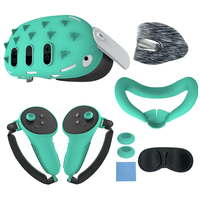 7 en 1 casque VR visage étui en silicone ensemble de couverture d'objectif pour Meta Quest3 accessoires poignées de pouce contrôleur étui de protection
