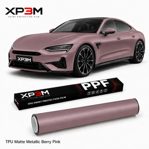 ฟิล์มหุ้มรถยนต์ XP3M สีชมพูเบอร์รี่เมทัลลิกด้าน  แบบซาติน TPU  ความหนา 7.5 มิล  ซ่อมแซมตัวเองได้ ป้องกันรอยขีดข่วน ป้องกันการเหลือง - Product Image 1