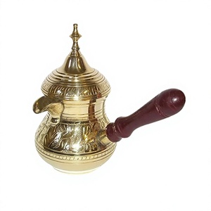 หม้อกาแฟชาขัดเงาสีทองทองเหลืองพร้อมหม้อกาแฟทรงกลมสำหรับอุปกรณ์ครัว - Product Image 1