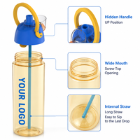 Bouteille d'eau sport 27oz avec paille, sans BPA, anti-fuite, en PC, compatible eau bouillante, portable, pour fitness et gym, OEM/ODM en gros