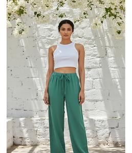 <b>Women</b> Rayon Staple <b>Trousers</b> <b>Lightweight</b> Soft Fabric Breathable Comfortable Casual Pants For <b>Summer</b> Daily Wear And Office Use - Product Image 1