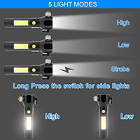 Lampe de secours pour voiture 3 en 1, marteau de sécurité, coupe-ceinture, brise-vitre, lampe torche LED COB, lumière d'avertissement SOS, outil d'évacuation automobile