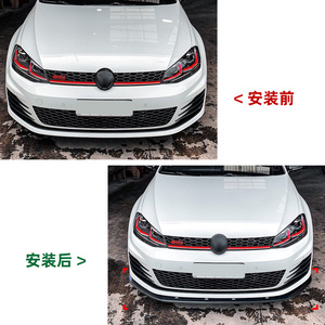 Amp-Z Front Lip <b>Splitter</b> Carbon Fiber Texture Matte Finish For Volkswagen Golf Mk7 Gti R Rline 2013-16 - Product Image 4