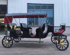 Hot Selling Wedding Carriage European Style Customized <b>Flower</b> Carriage Hotel <b>Pick</b>-up Electric Horse Carriage - Product Image 5