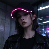 Casquette de baseball lumineuse LED multicolore tendance, chapeau lumineux personnalisé, casquette de fête à fil EL pour festival, défilé, soirée en club