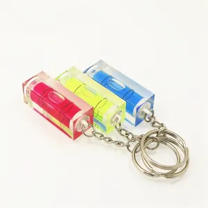 Hot Selling Acrylic Liquid Square Bubble Spirit Levels with Keychain