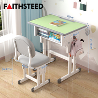 Ensemble de bureau et chaise d'école primaire moderne, réglable en hauteur, mobilier de classe pour élèves, table d'étude ergonomique pour l'apprentissage