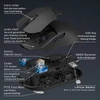 Darmoshark M3 V2 Mouse Gaming Nirkabel Ganda 8K Tri Mode 26KDPI Sensor PAW3395 Mouse Makro untuk Permainan dengan Tangan Besar untuk Komputer Laptop PC