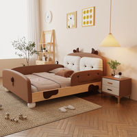Nouveau modèle de lit enfant en bois massif, lit simple pour garçons avec barrière de sécurité, lit princesse pour filles, berceau bébé en bois