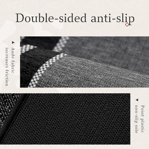 พรมเช็ดเท้าทรงเรขาคณิตทันสมัย ​​รูปทรงสี่เหลี่ยมผืนผ้า ด้านหลังยางกันลื่น พรมทางเข้าบ้าน ใยโพลีเอสเตอร์ ลายทางสีดำเทา - Product Image 2