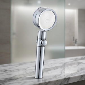 Soffione Doccia Moderno Girevole a 360 Gradi <span class=keywords><strong>con</strong></span> Filtro Turbo Fan e Tecnologia Ionica in Plastica ABS per Bagno - Product Image 1