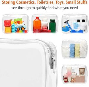 Nouvelle trousse de toilette transparente pour femmes, approuvée par la TSA pour les voyages en avion, blanche, 2024 - Product Image 4