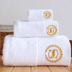 Роскошные белые банные полотенца для отеля 5 звезд из 100% хлопка