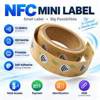 Autocollant NFC HF RFID Mini 13,56 MHz NTAG213 Blanc Imprimable Personnalisable Auto-adhésif Étiquette ISO14443A Accès Hôtel Paiement