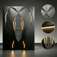 Puerta Pivotante de Madera de Seguridad con Diseño Personalizado y Grabado 3D de Lujo, Puertas Frontales de Aluminio para Exteriores de Villas y Casas