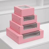 Boîte à gâteaux, biscuits, chocolats, cupcakes en carton kraft imprimé sur mesure avec fenêtre transparente, emballage cadeau recyclable pour boulangerie