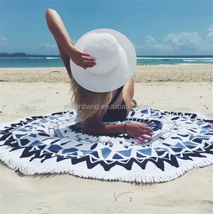 100% Cotton/Microfiber Luxury <strong>Printed</strong> Personalized Round Beach <strong>Towel</strong> Quick Dry Absorbent &amp; Disposable with <strong>Custom</strong> Logo Pattern - Product Image 2