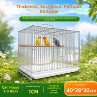 Cage à oiseaux portable en fil de fer épaissi et dense pour perruches et canaris, en fil de fer électroplaqué, durable, pour plusieurs oiseaux