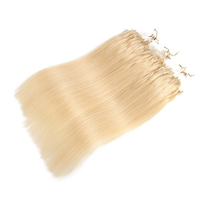 Ekstensi Rambut Virgin Rusia Pirang Micro Ring Cold Fusion Links Untuk Salon