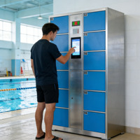Casier de livraison intelligent en métal assemblé pour extérieur avec écran tactile pour entreprises de livraison express et appartements (portable)