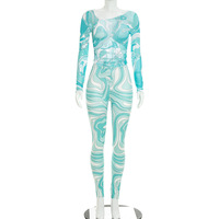 Nouvel ensemble pantalon deux pièces sexy pour femme, collection automne, avec haut imprimé en maille à manches longues, costume deux pièces pour femme 2026